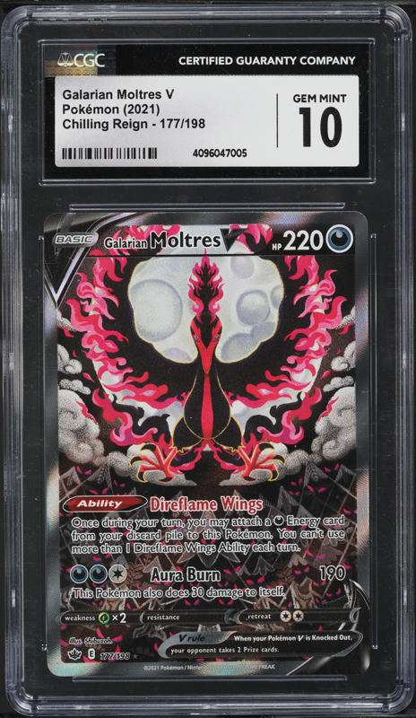 Pokemon Trading Card Game Sword & Shield Chilling Reign Ultra Rare Galarian Moltres V #177