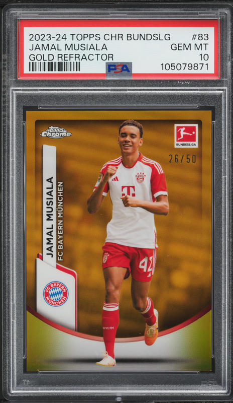 2023 Topps Chrome Bundesliga Gold Refractor Jamal Musiala /50 #83