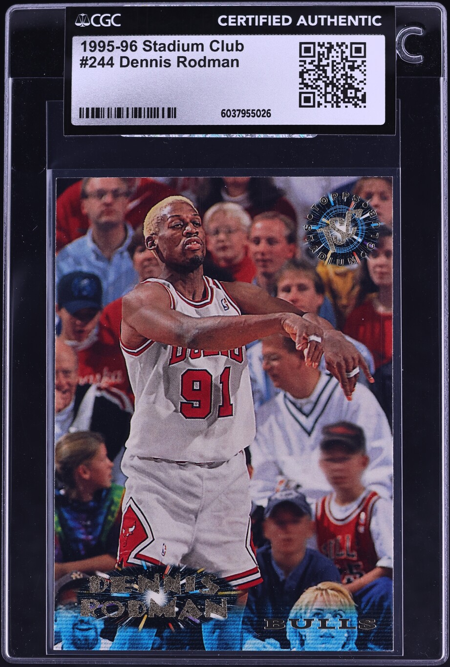 1995 Stadium Club Basketball Dennis Rodman #244 CGC AUTH