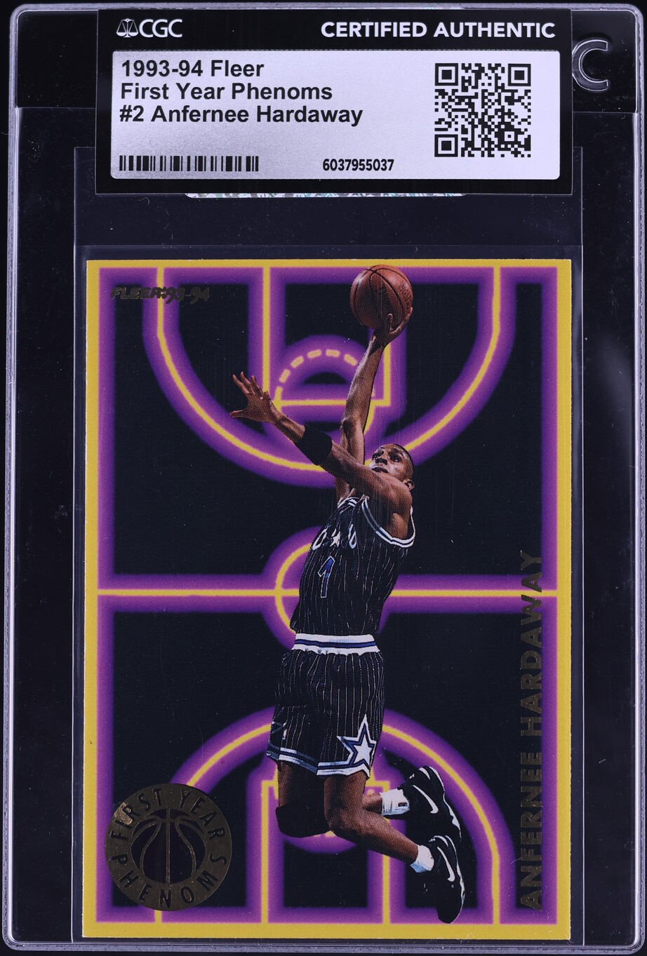 1993 Fleer First Year Phenoms Anfernee Hardaway ROOKIE #2 CGC AUTH