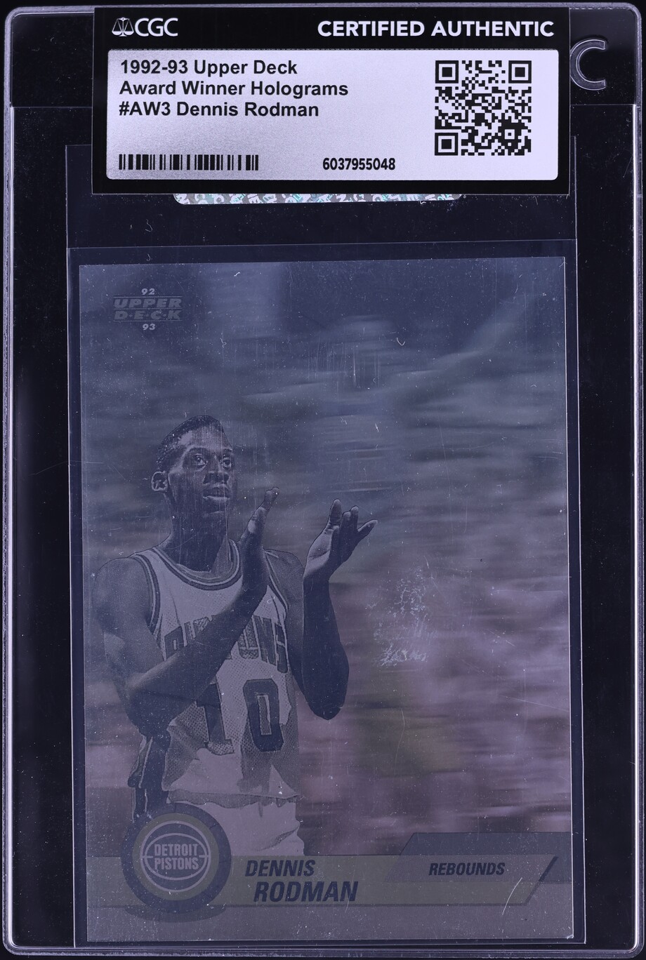 1992 Upper Deck Award Winner Holograms Dennis Rodman #AW3 CGC AUTH