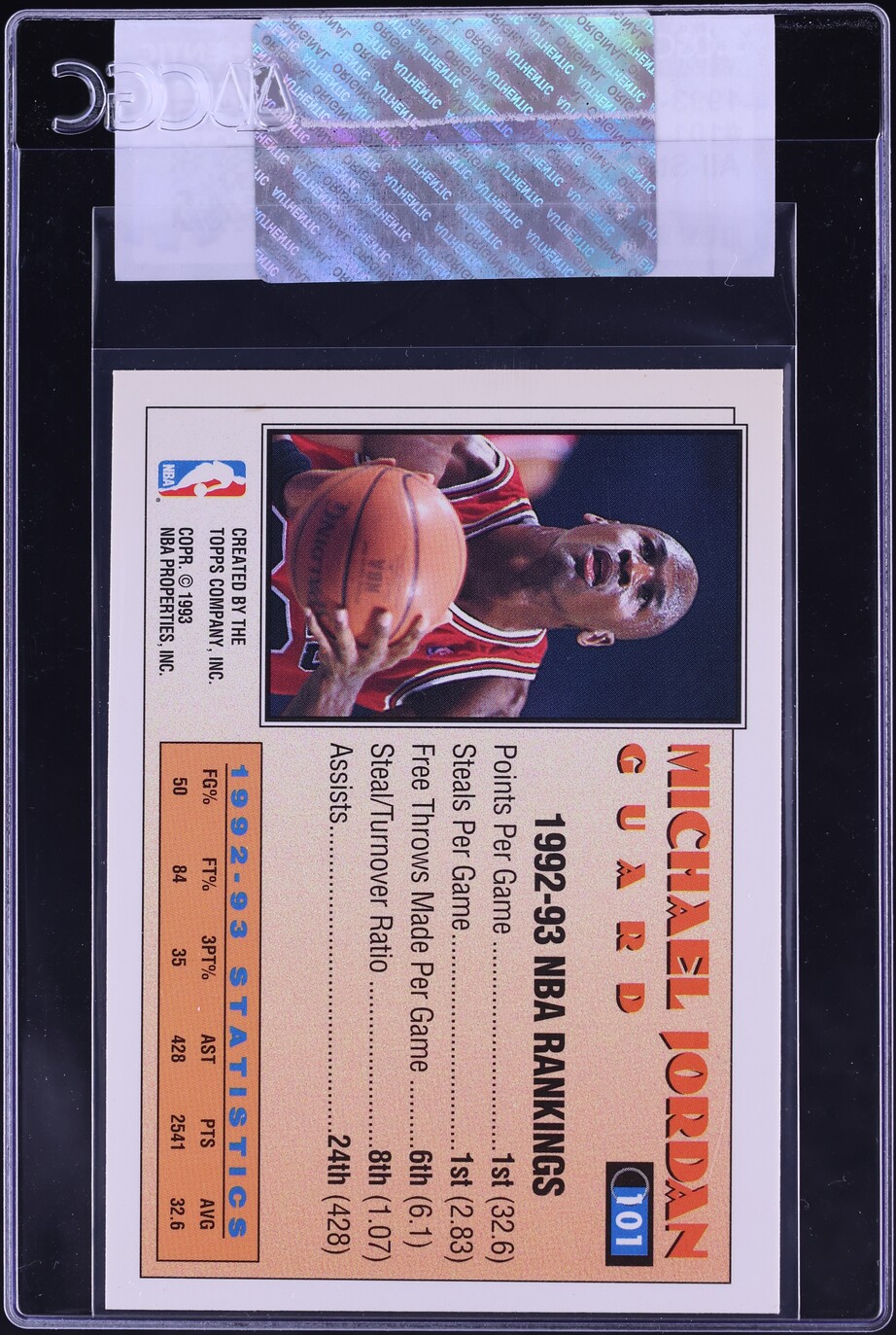 1993 Topps Gold All-Star Michael Jordan #101 CGC AUTH