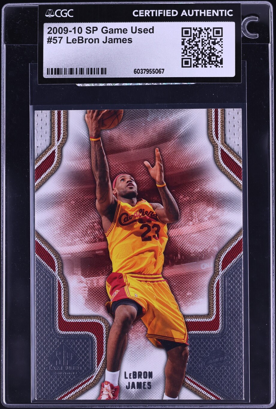 2009 SP Game Used LeBron James #57 CGC AUTH