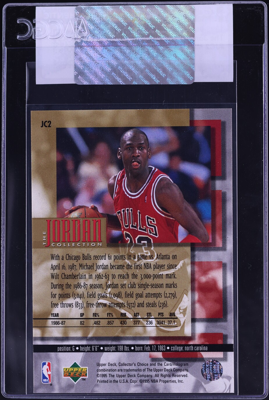 1995 Collector's Choice The Jordan Collection Michael Jordan #JC2 CGC AUTH