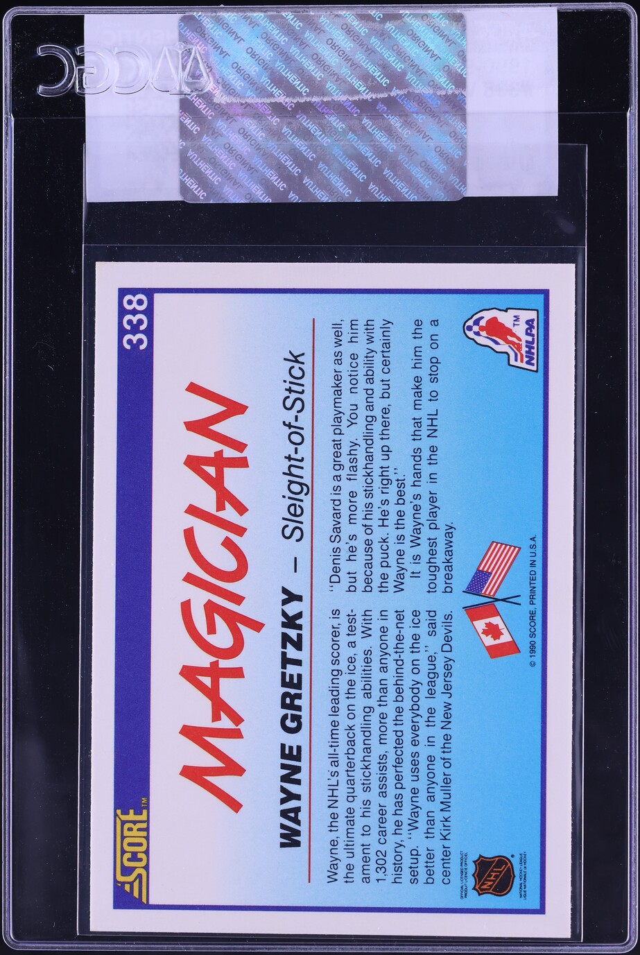 1990 Score Hockey Wayne Gretzky #338 CGC AUTH