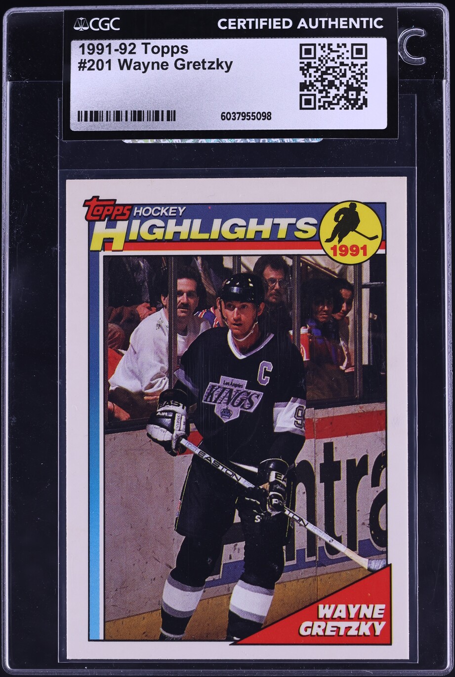 1991 Topps Hockey Wayne Gretzky #201 CGC AUTH