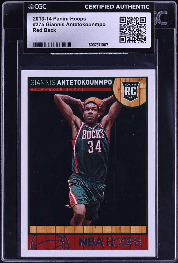 2013 Hoops Red Back Giannis Antetokounmpo ROOKIE #275 CGC AUTH on