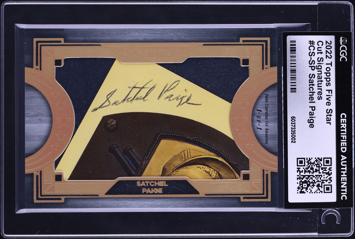 2022 Topps Five Star Cut Signatures Satchel Paige AUTO 1/1  #CS-SP CGC AUTH