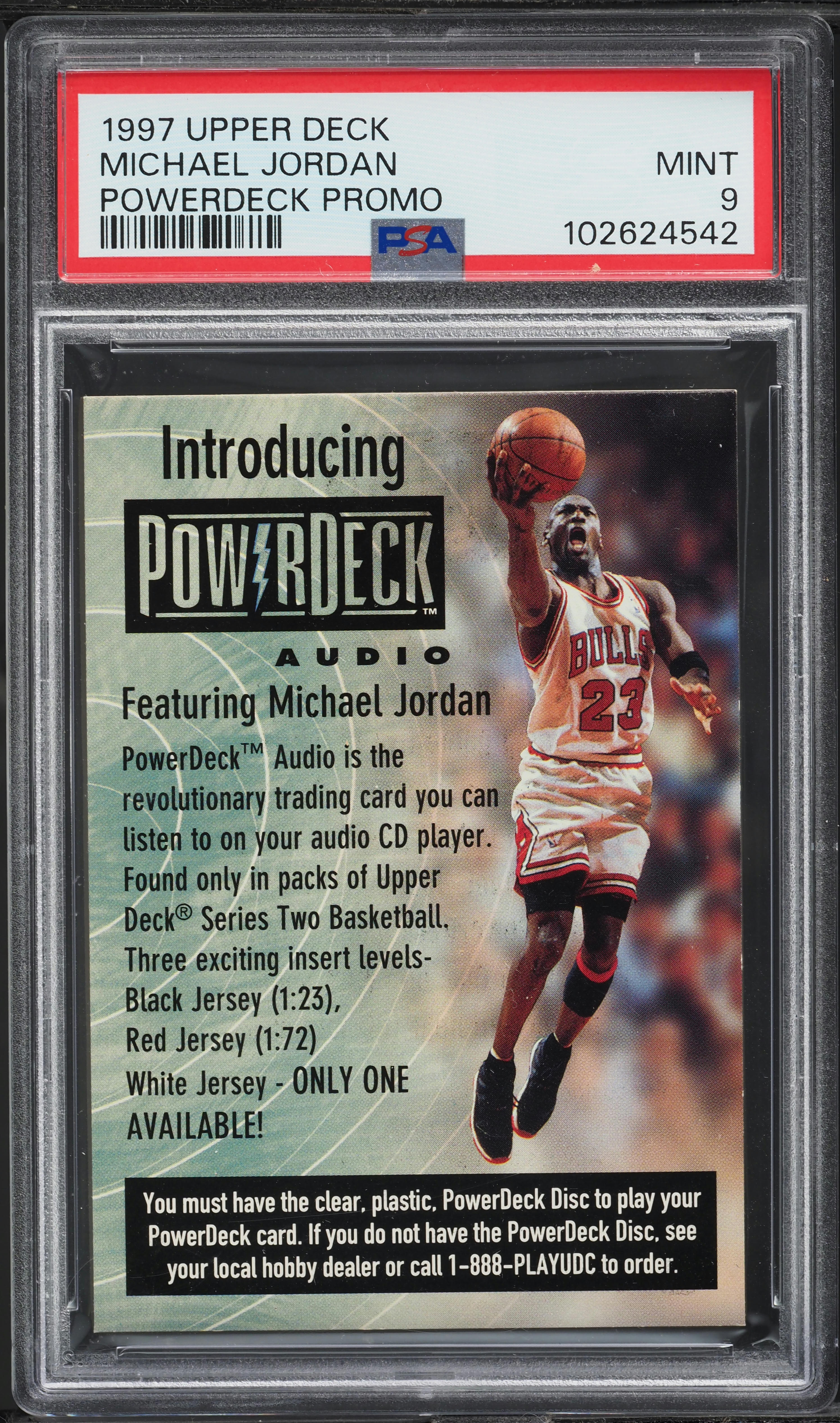1997 Upper Deck Powerdeck Promo Michael Jordan PSA 9 MINT on 