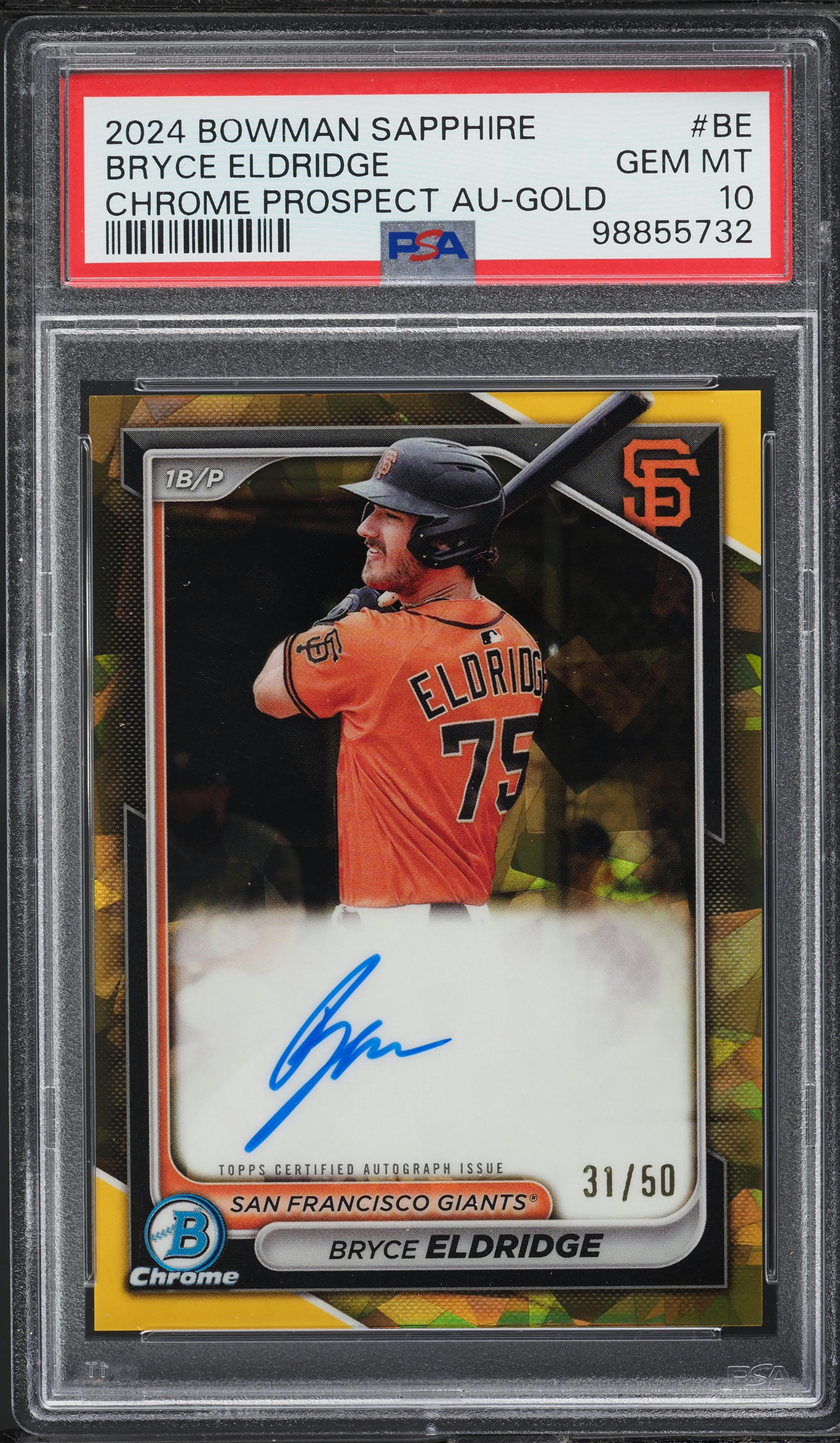 2024 Bowman Sapphire Edition Chrome Gold Bryce Eldridge AUTO /50