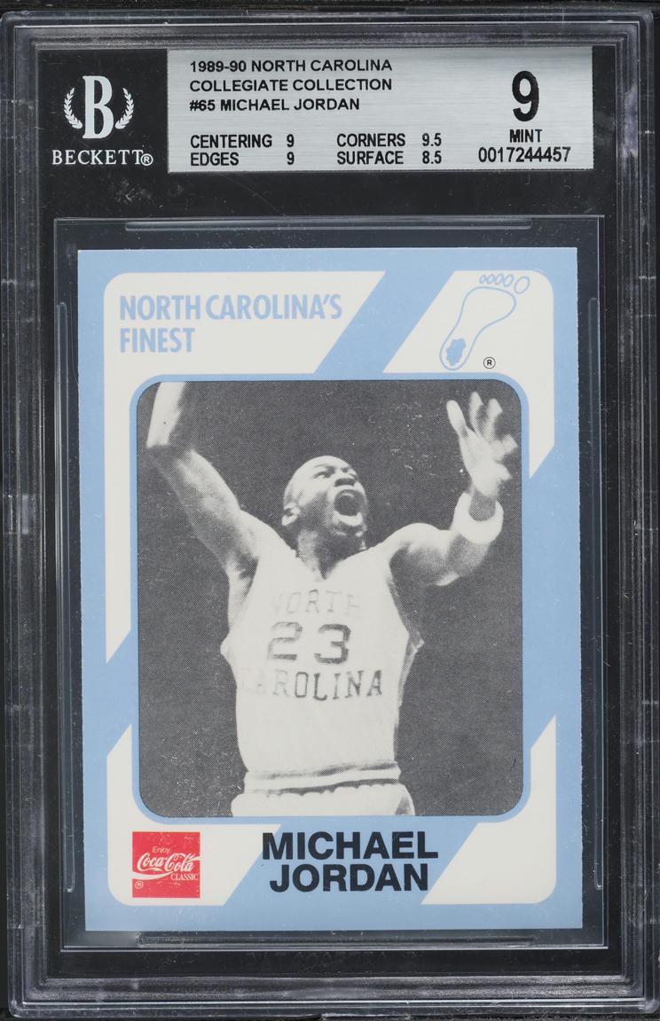 1989 North Carolina Collegiate Collection Michael Jordan #65 BGS 9 MINT