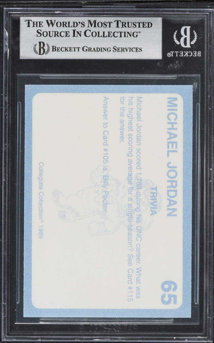 1989 North Carolina Collegiate Collection Michael Jordan #65 BGS 9 MINT