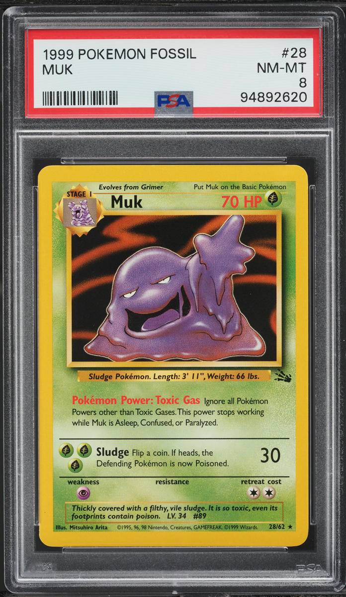 1999 Pokemon Fossil Muk #28 PSA 8 NM-MT on Fanatics Collect