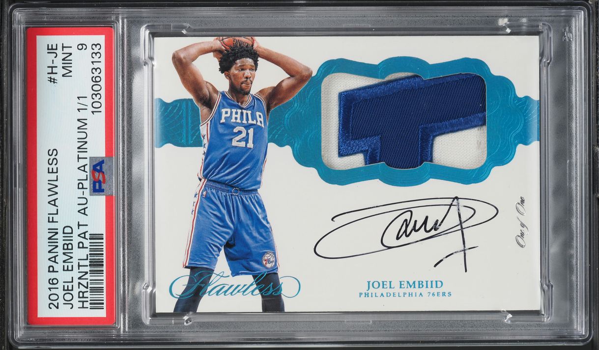 2016 Panini Flawless Horizontal Platinum Joel Embiid PATCH AUTO 1