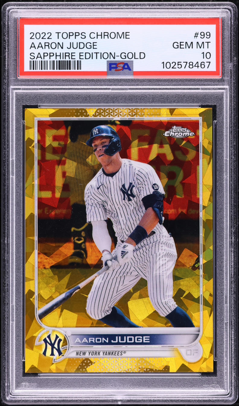 2022 Topps Chrome Sapphire Edition Gold Aaron Judge /50 #99 PSA 10 GEM MINT