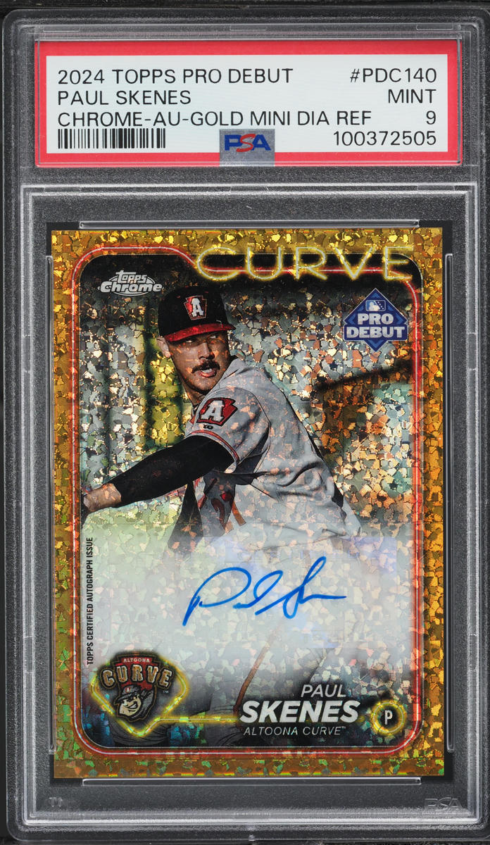 2024 Topps Pro Debut Chrome Gold Mini Diamond Paul Skenes AUTO /50 #PDC140 PSA 9