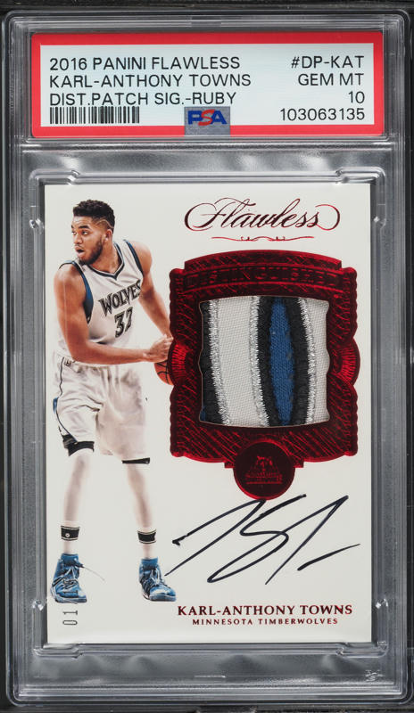 2016 Panini Flawless Distinguish Ruby Karl-Anthony Towns PATCH