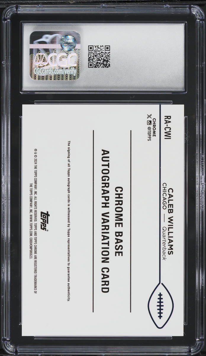 2024 Topps Chrome Caleb Williams ROOKIE AUTO #RA-CWI CGC 9 MINT