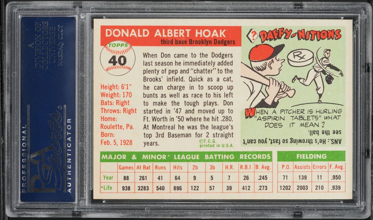 1955 Topps Don Hoak #40 PSA 8.5 NM-MT+