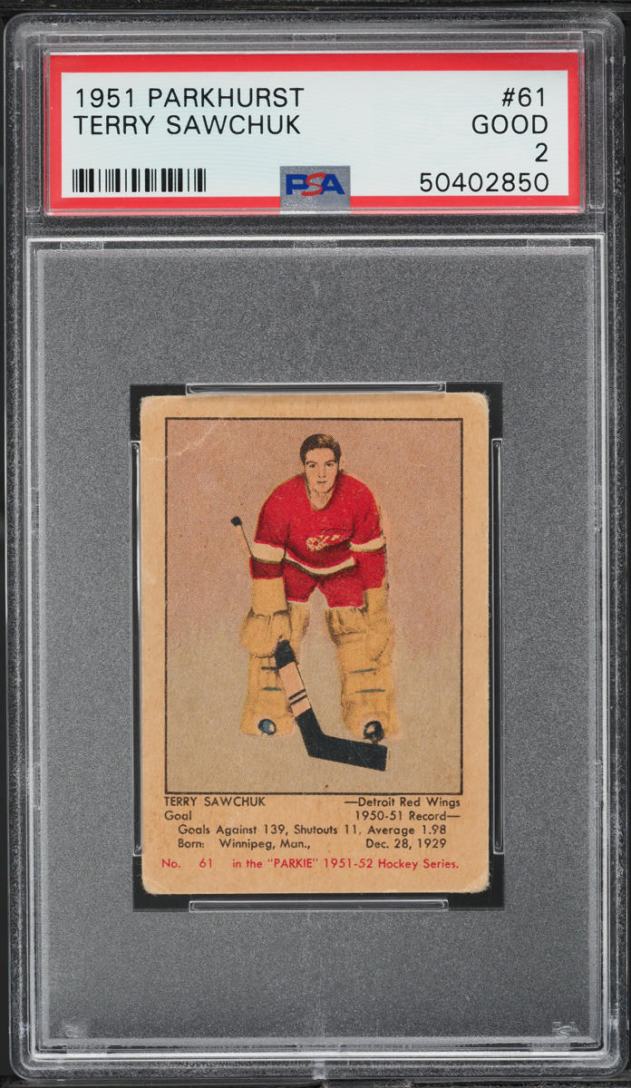 1951 Parkhurst Terry Sawchuk ROOKIE #61 PSA 2 GD