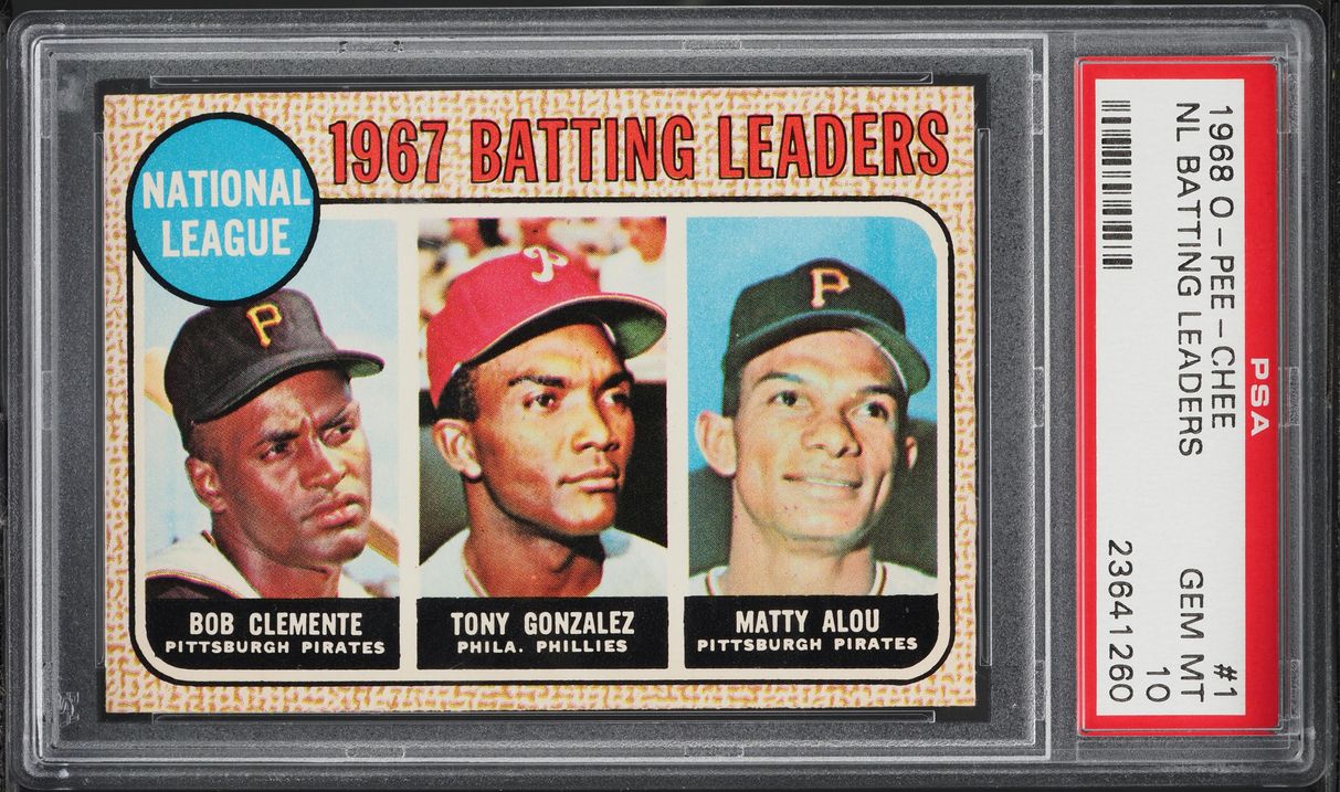 1968 O-Pee-Chee Roberto Clemente Tony Gonzalez Matty Alou #1 PSA 10 GEM MINT