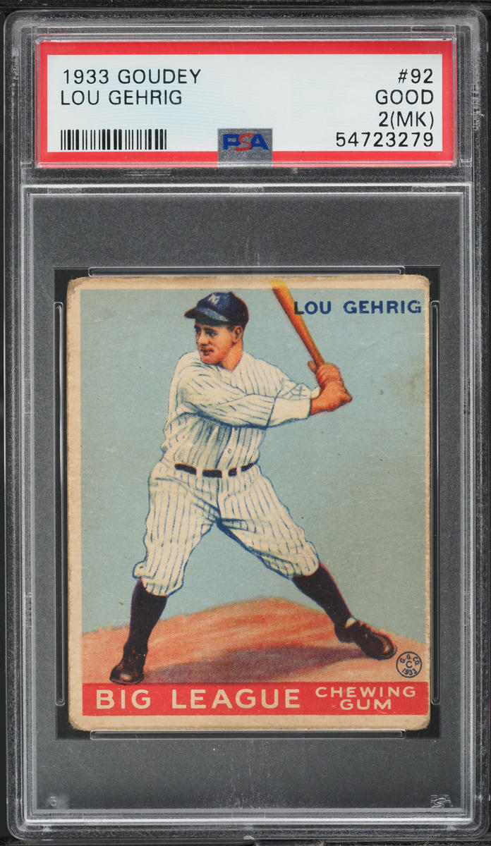 1933 Goudey Lou Gehrig #92 PSA 2(mk) GD