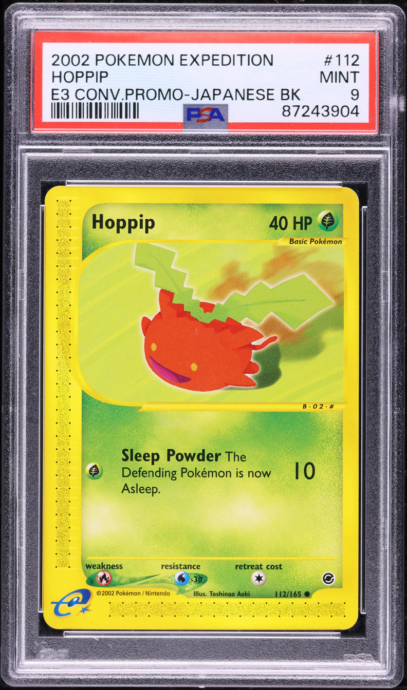 2002 Pokemon Expedition E3 Promo Japanese Back Hoppip #112 PSA 9 MINT