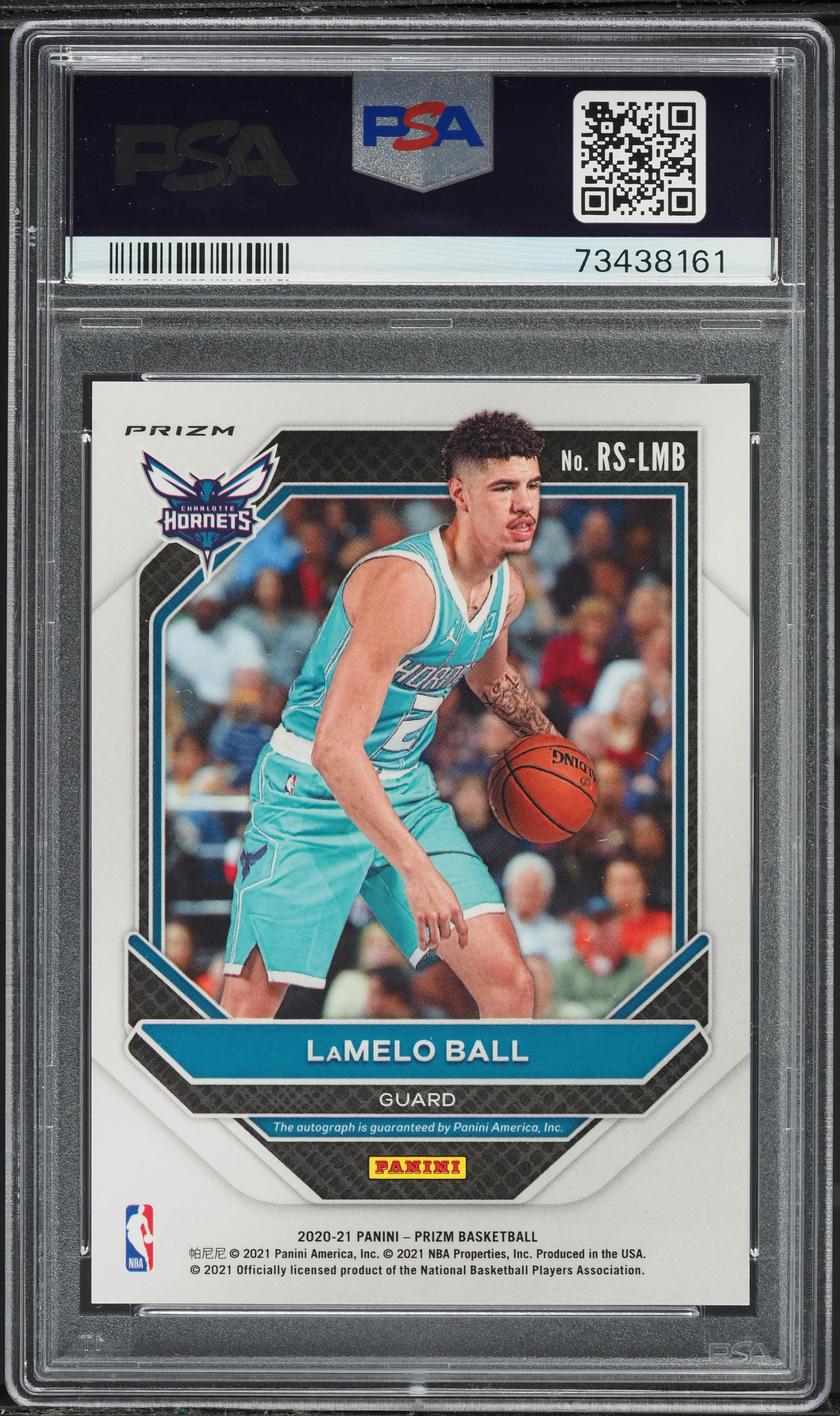 2020 Panini Prizm Silver LaMelo Ball ROOKIE AUTO DNA 10 #LMB PSA 9