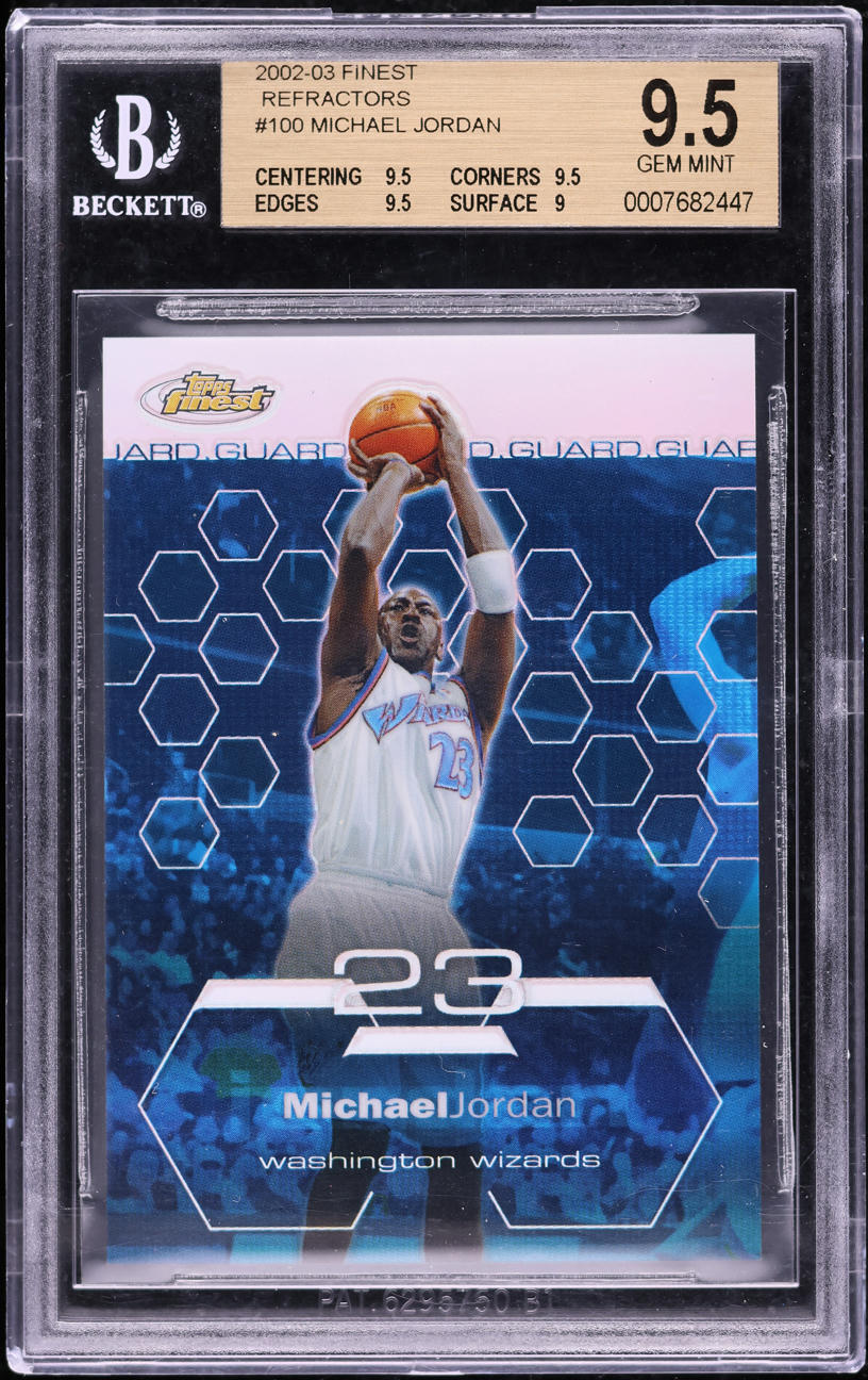 2002 Finest Basketball Refractor Michael Jordan /250 #100 BGS 9.5 GEM MINT