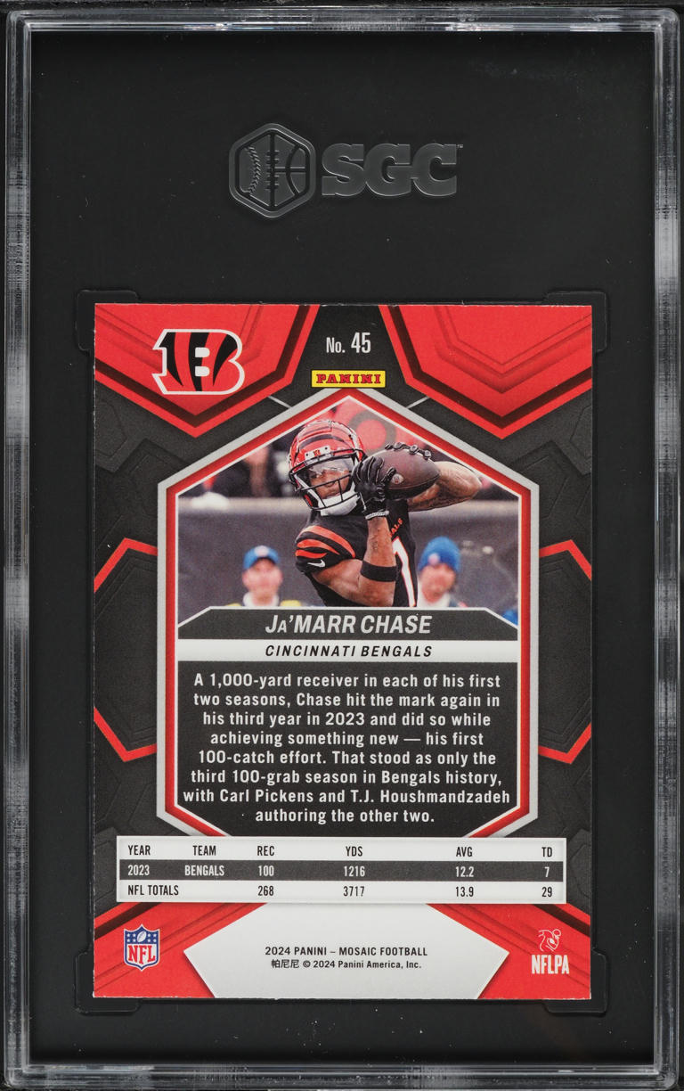 2024 Panini Mosaic Ja'Marr Chase #45 SGC 8.5 NM-MT+