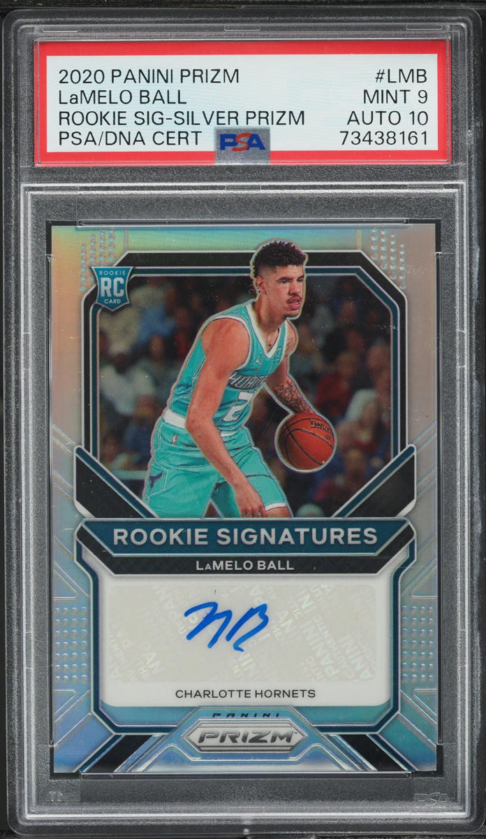 2020 Panini Prizm Silver LaMelo Ball ROOKIE AUTO DNA 10 #LMB PSA 9 MINT