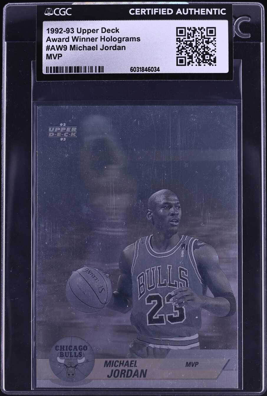 1992 Upper Deck Award Winner Holograms MVP Michael Jordan #AW9 CGC AUTH
