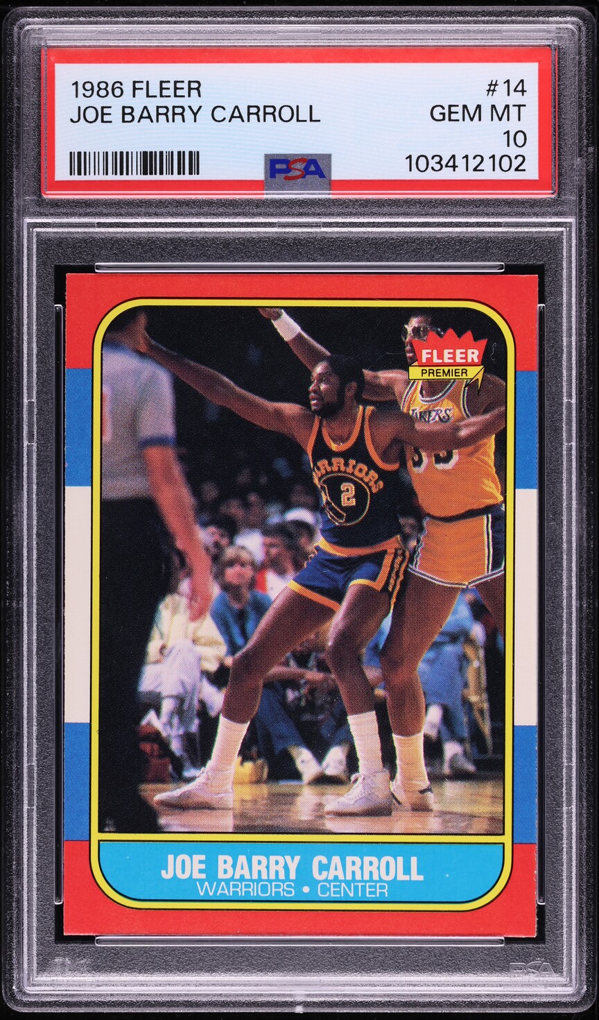 1986 Fleer Basketball Joe Barry Carroll #14 PSA 10 GEM MINT