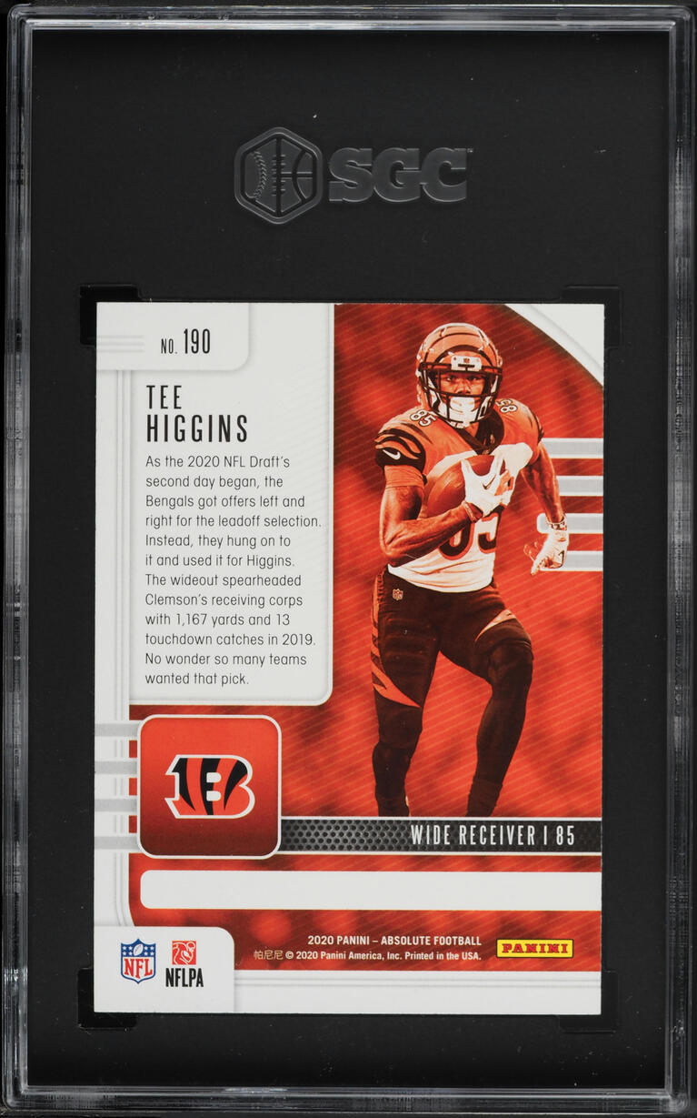 2020 Absolute Retail Tee Higgins ROOKIE #190 SGC 8 NM-MT