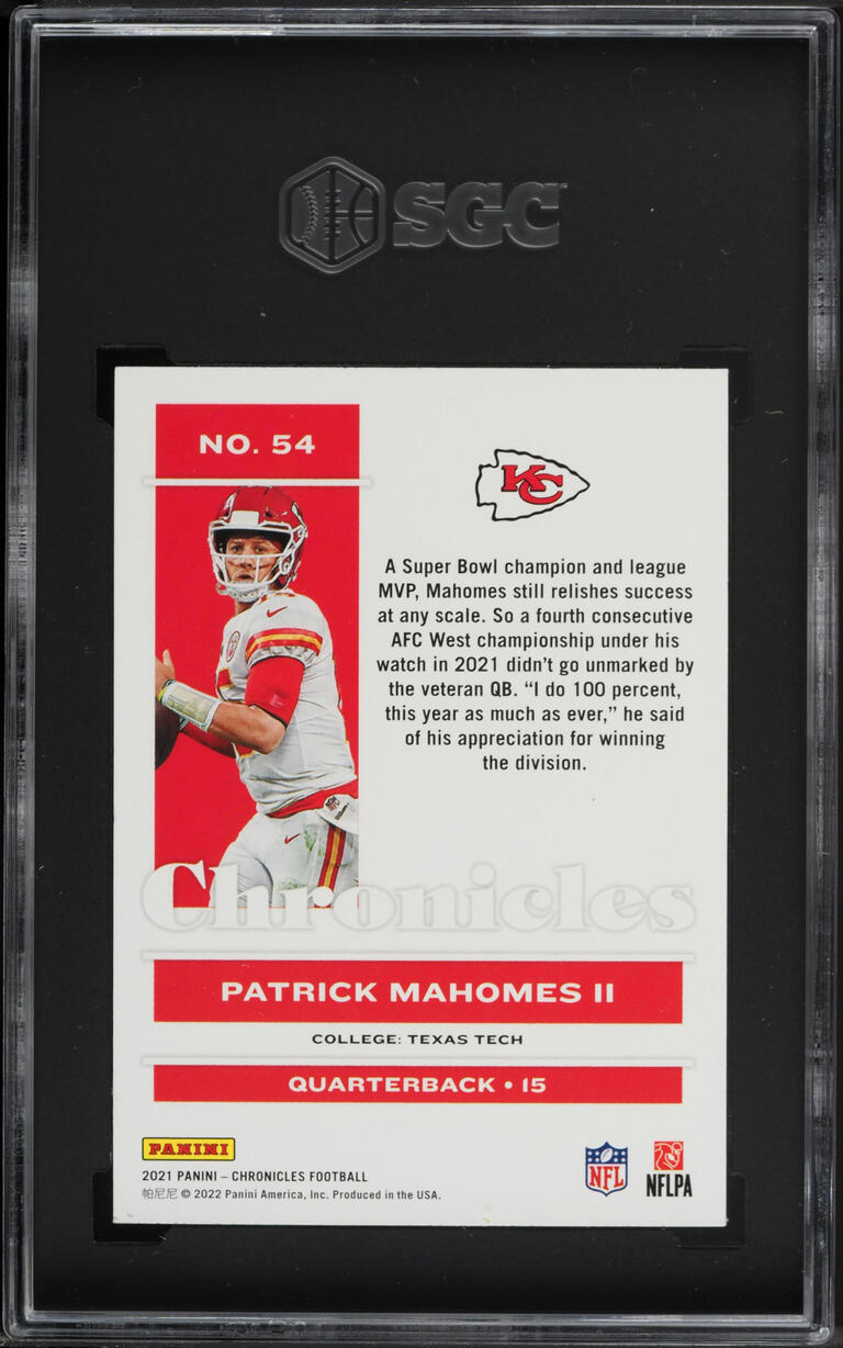 2021 Panini Chronicles Patrick Mahomes II #54 SGC 6 EXMT
