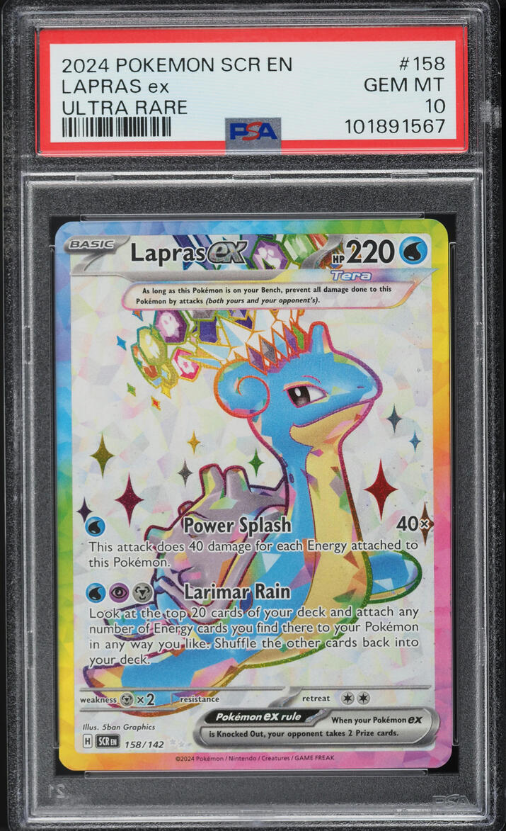 2024 Pokemon SV Stellar Crown Full Art Lapras ex #158 PSA 10 GEM MINT