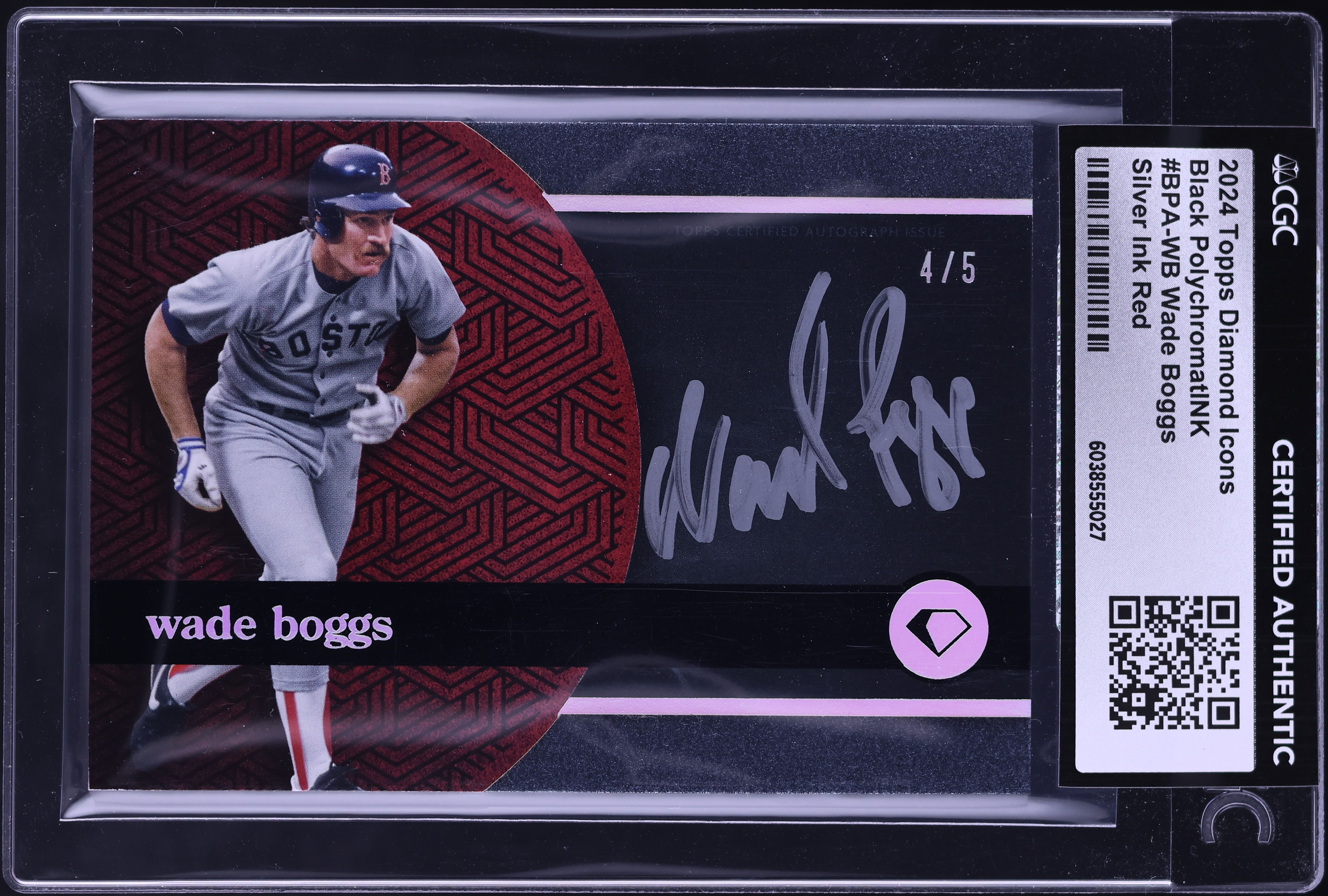 2024 Topps Diamond Icons PolychromatINK Silver Red Wade Boggs AUTO 