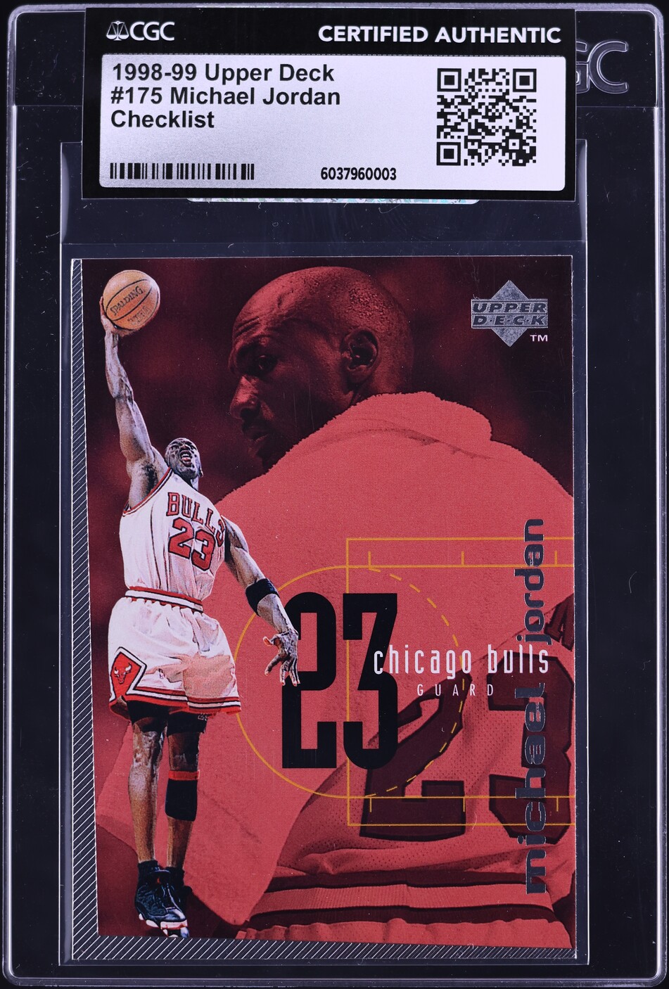 1998 Upper Deck Checklist Michael Jordan #175 CGC AUTH