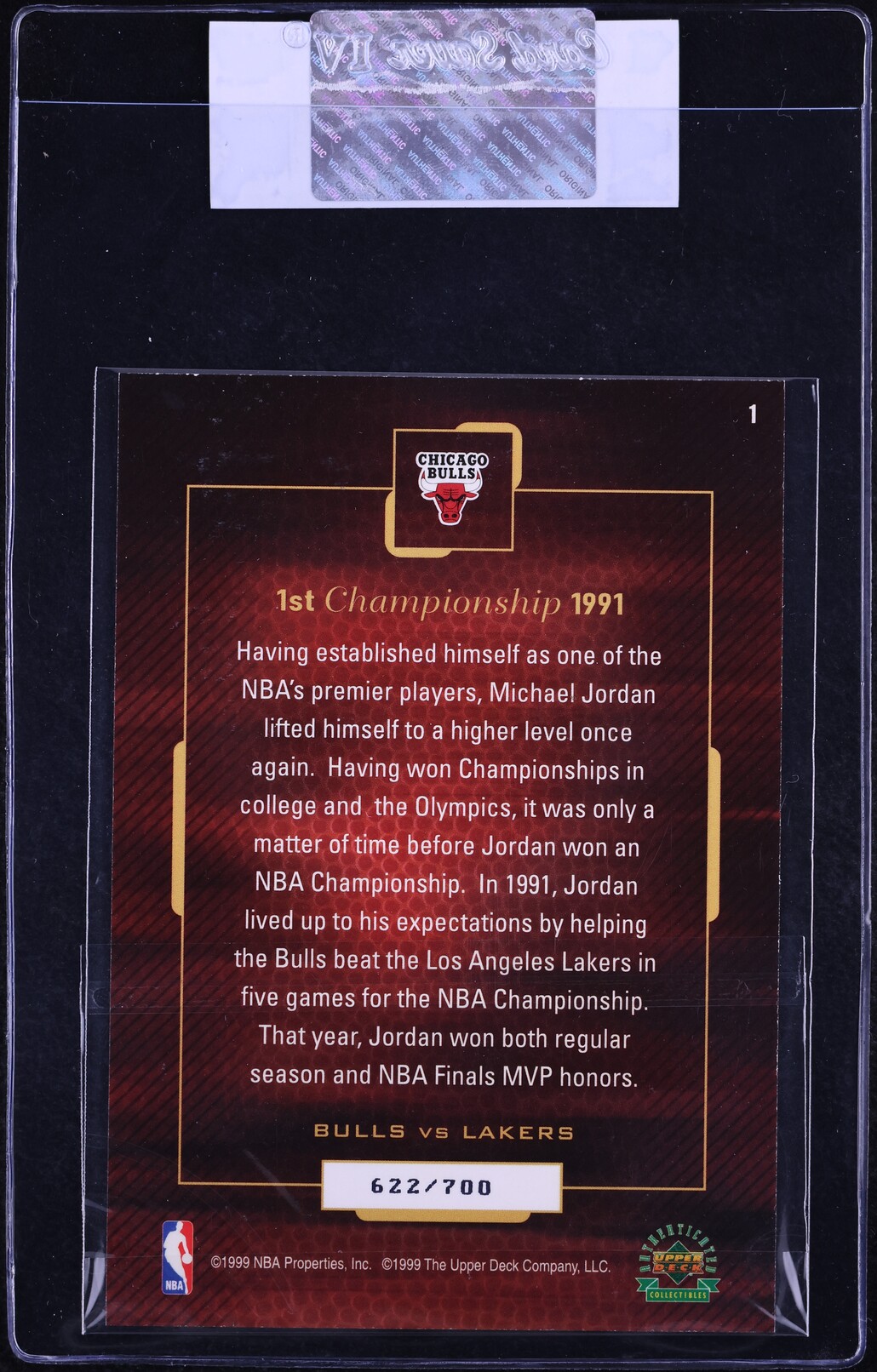 michael jordan upper deck authenticated