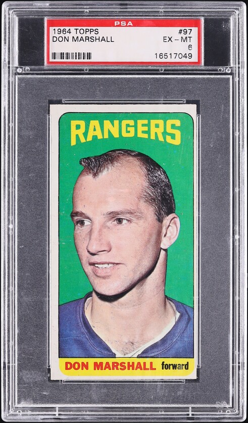 1964 Topps Hockey Don Marshall #97 PSA 6 EXMT