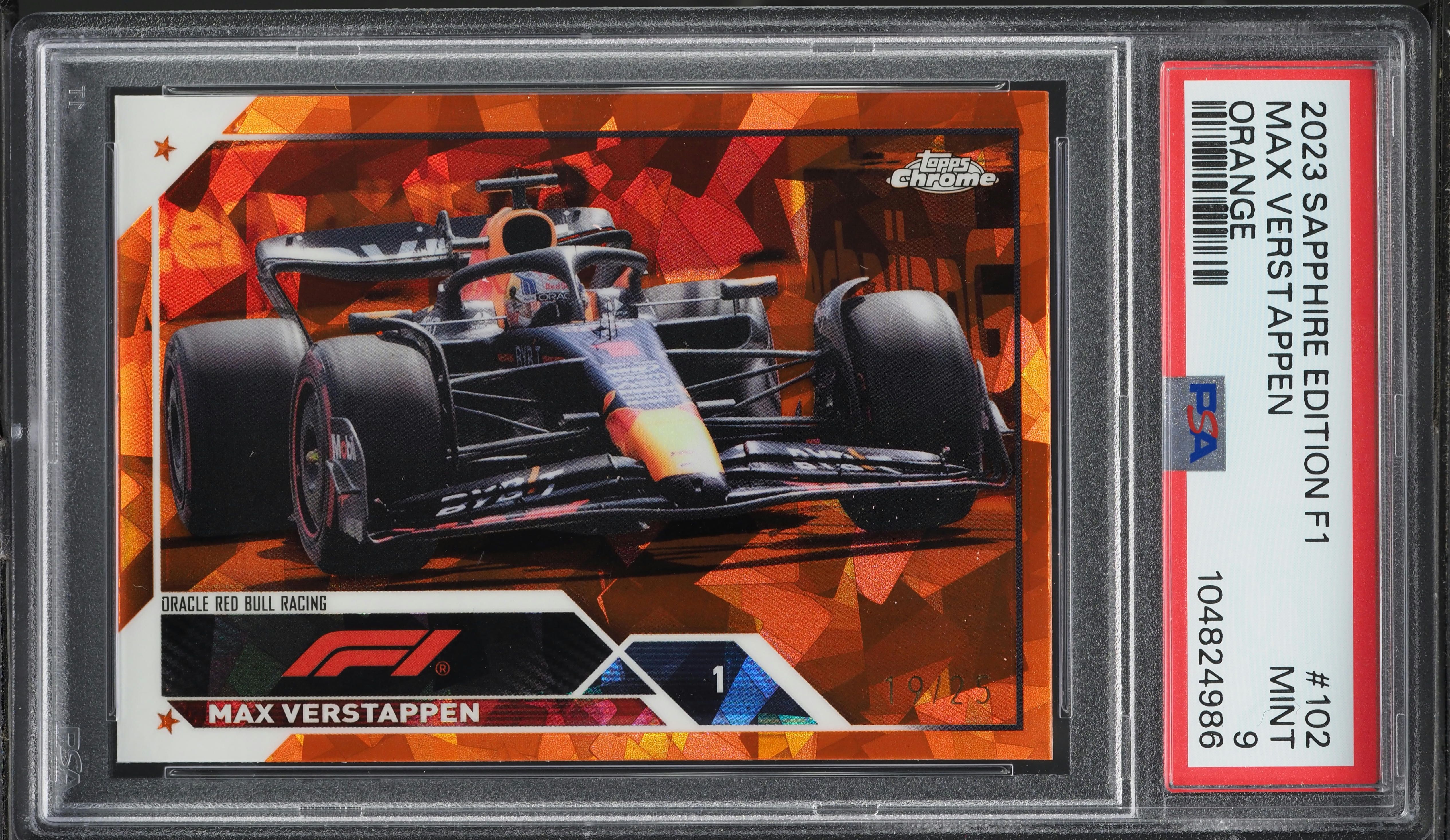 2023 Topps Chrome Formula 1 F1 Sapphire Orange Max Verstappen /25