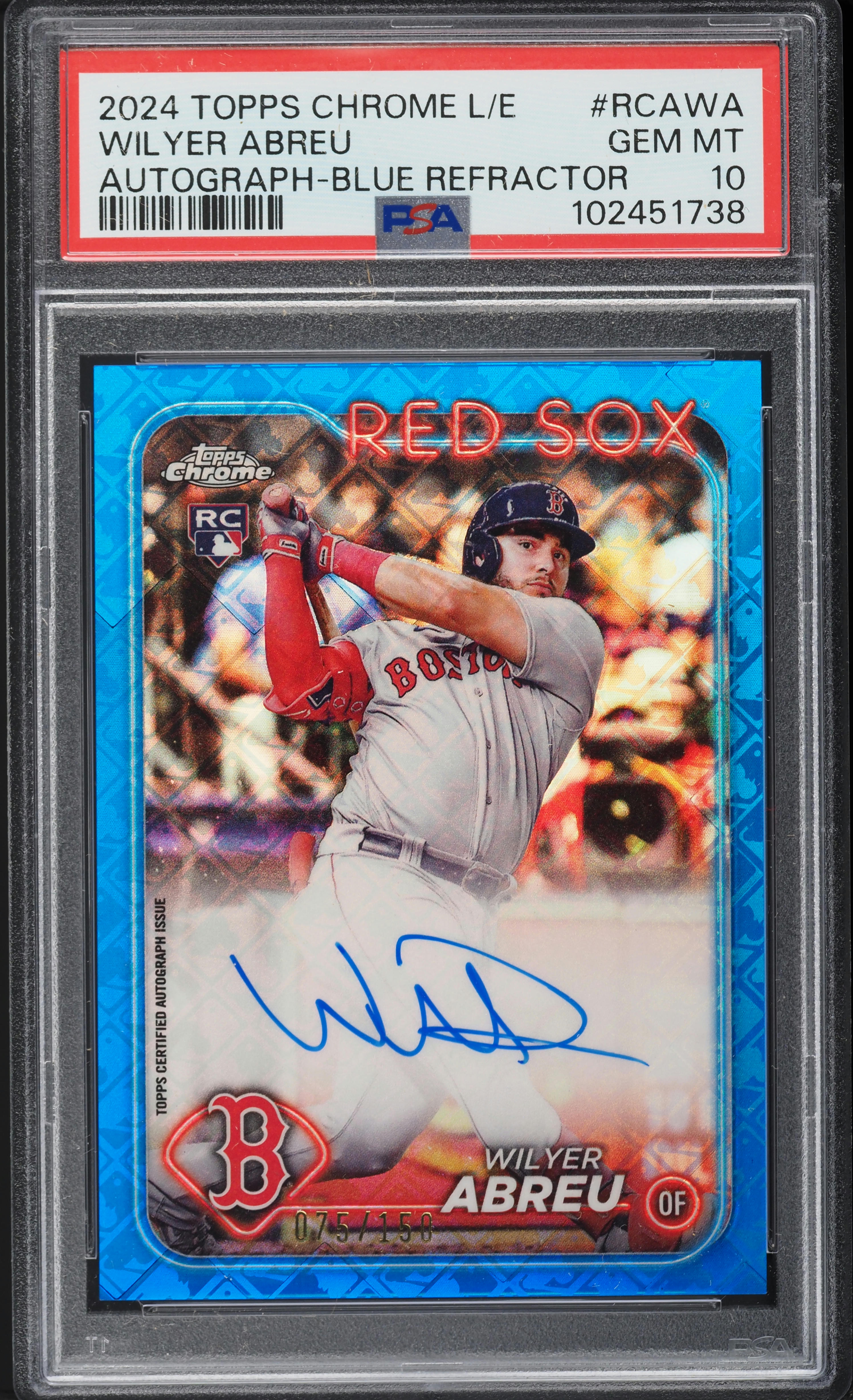 2024 Topps Chrome Logofractor Blue Refractor Wilyer Abreu RC AUTO 