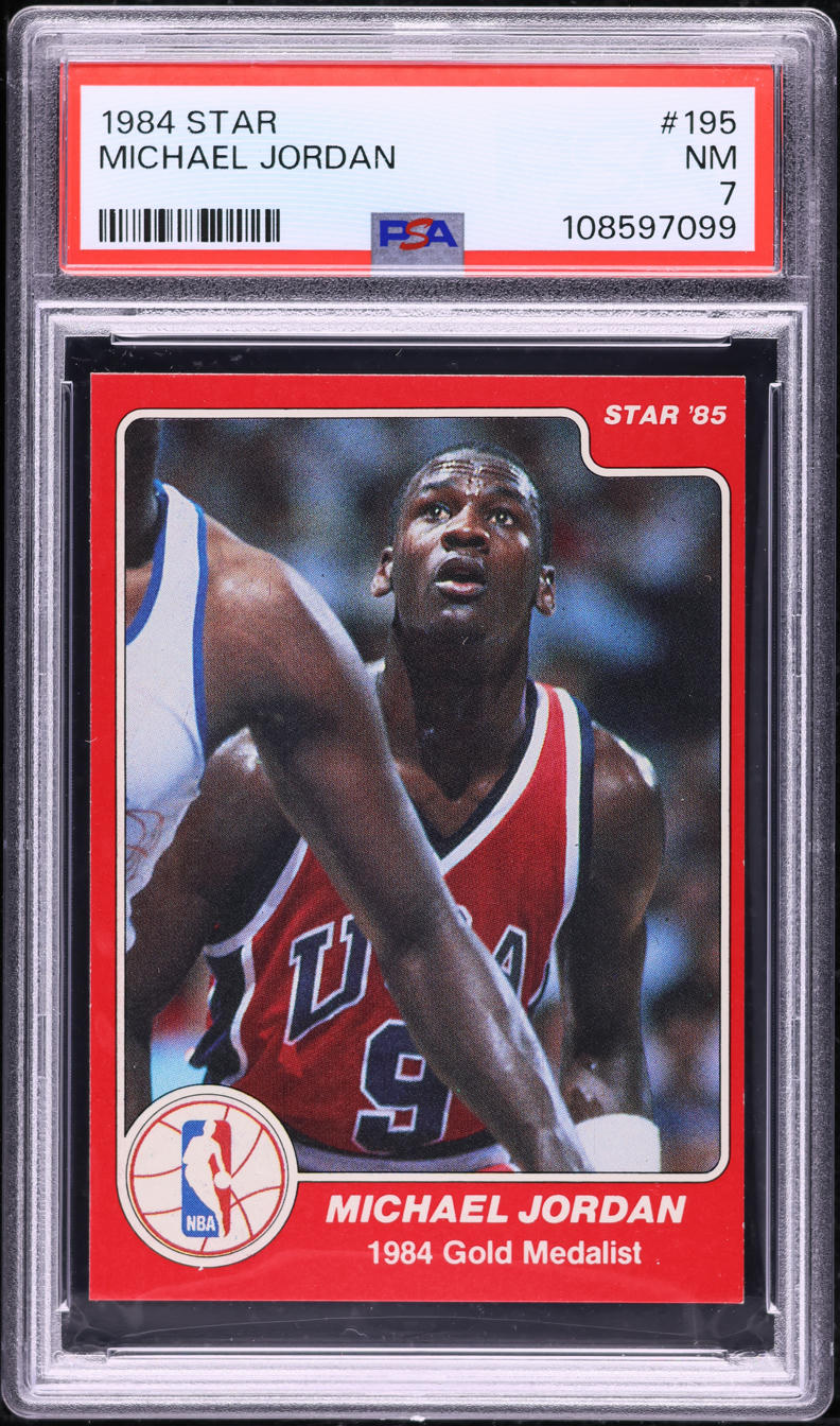 1984 Star Basketball Michael Jordan ROOKIE #195 PSA 7 NRMT