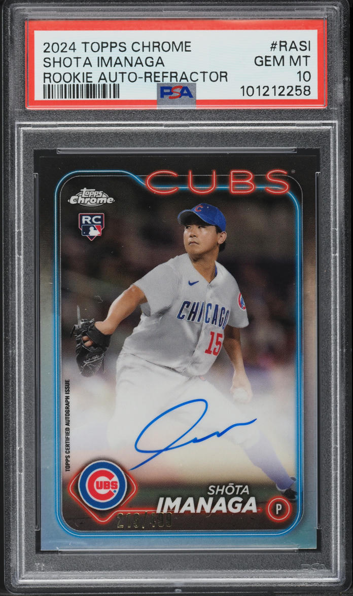 2024 Topps Chrome Refractor Shota Imanaga ROOKIE AUTO /499 #RASI PSA 10 GEM MINT