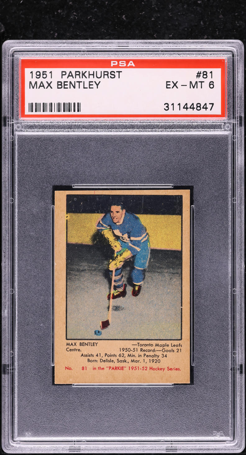 1951 Parkhurst Max Bentley ROOKIE #81 PSA 6 EXMT