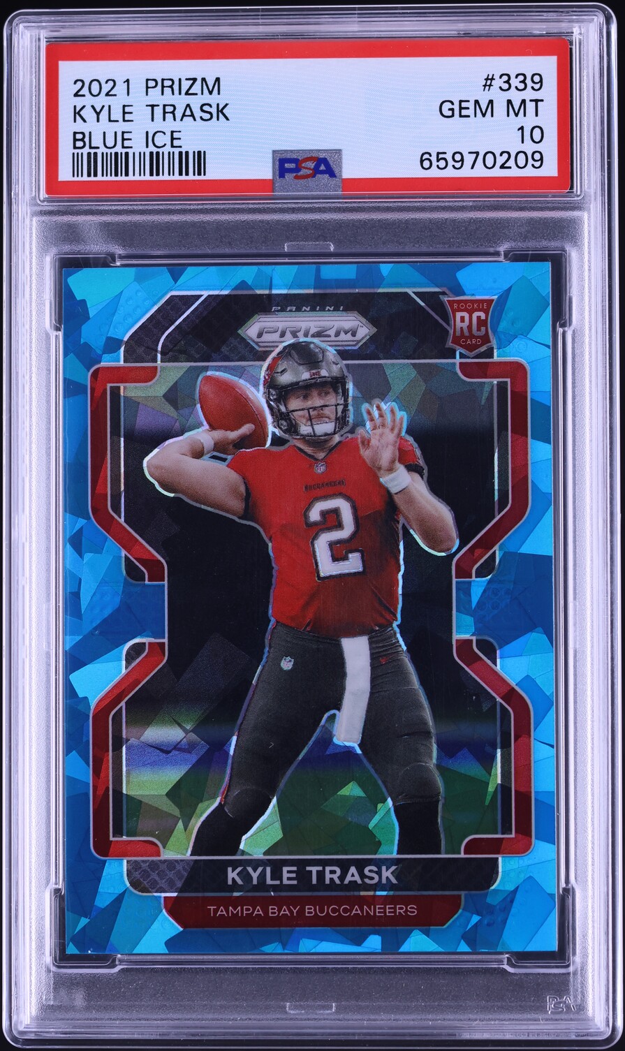 2021 Panini Prizm Blue Ice Kyle Trask ROOKIE /99 #339 PSA 10 GEM