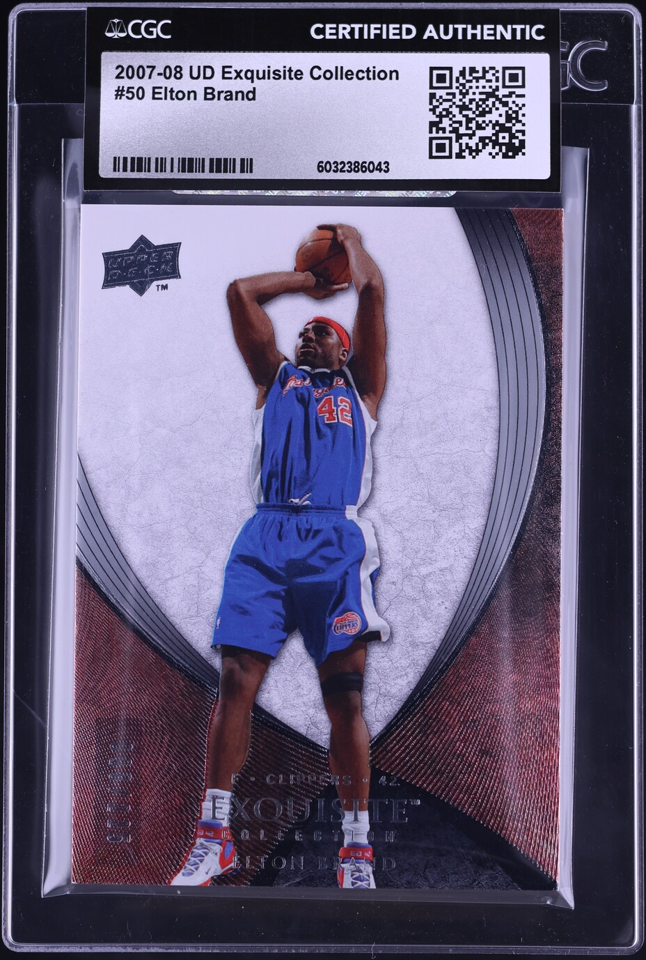 2007 Exquisite Collection Elton Brand /225 #50 CGC AUTH