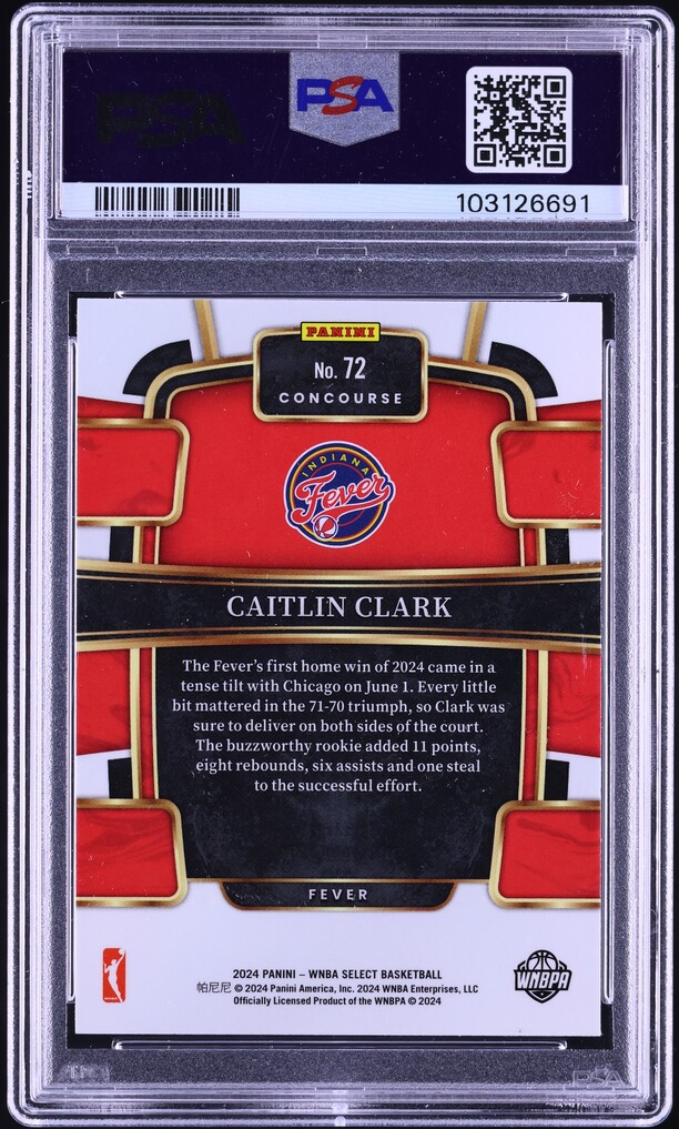 シガレットカード・クリケッターズ Gem Mint Trading Card 2024 Panini Prizm Caitlin Clark #13