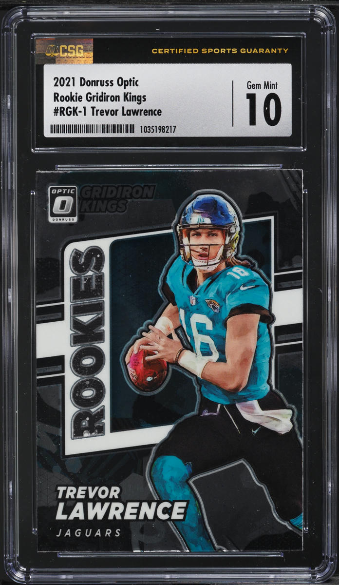 2021 Donruss Optic Gridiron Kings Trevor Lawrence ROOKIE #RGK-1 CSG AUTH