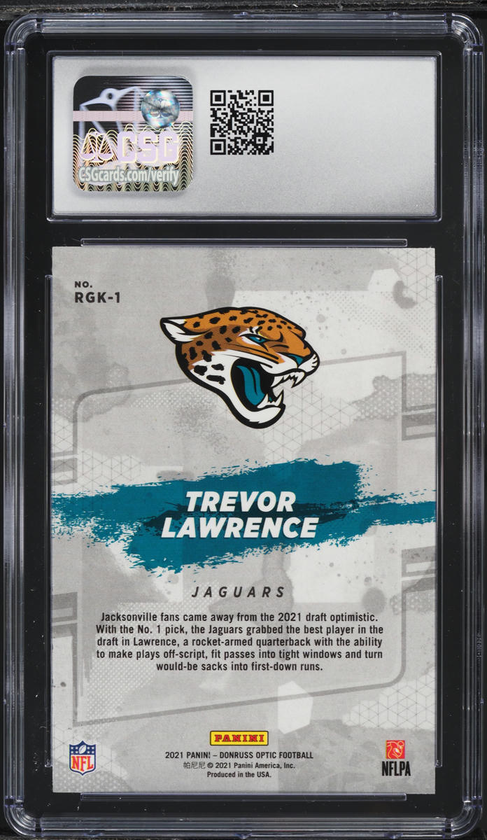 2021 Donruss Optic Gridiron Kings Trevor Lawrence ROOKIE #RGK-1 CSG AUTH